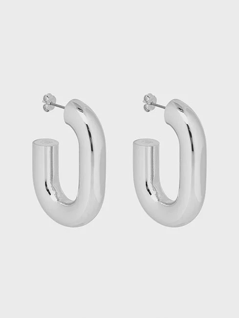 SILVER XL LINK EARRINGS - 1