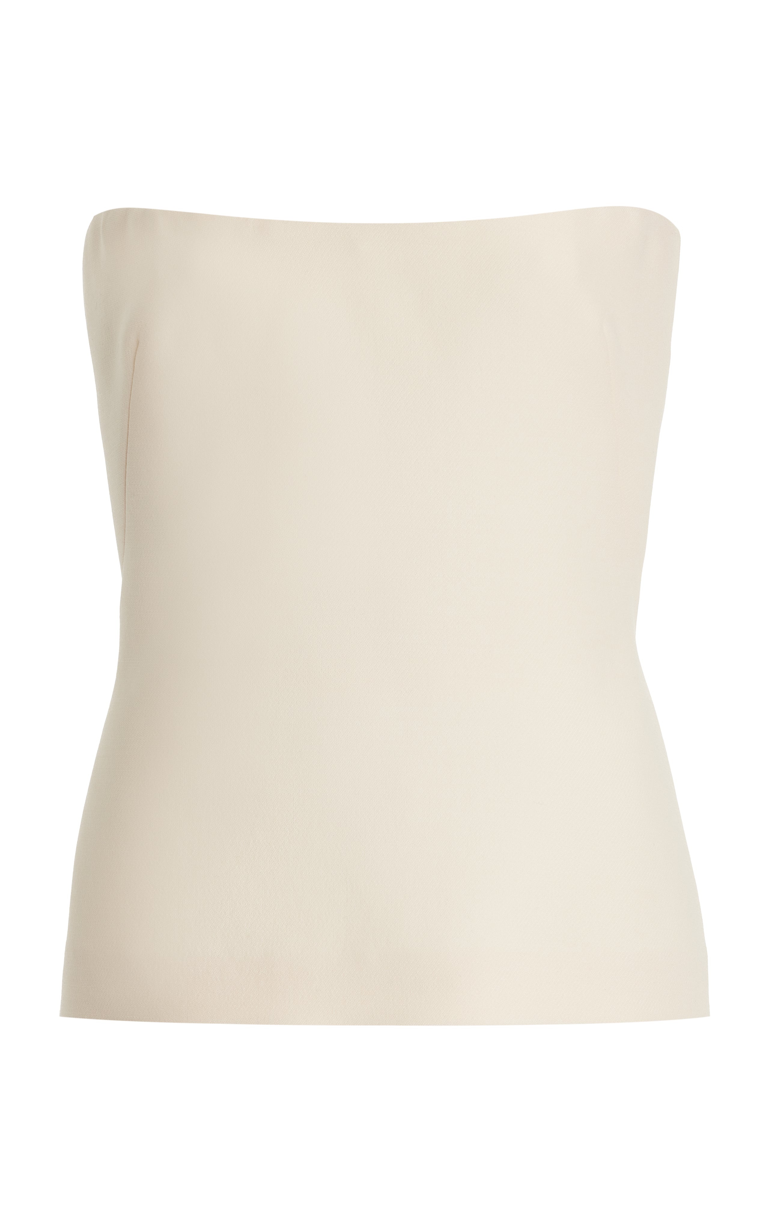 Una Top in Ivory Wool Silk Cady - 1