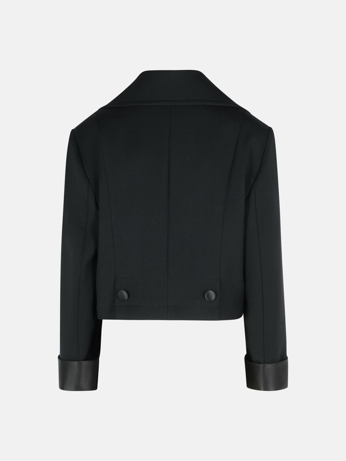 BLACK VIRGIN WOOL BLEND JACKET - 3