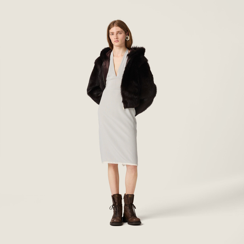 Miu Miu Shearling hoodie jacket outlook