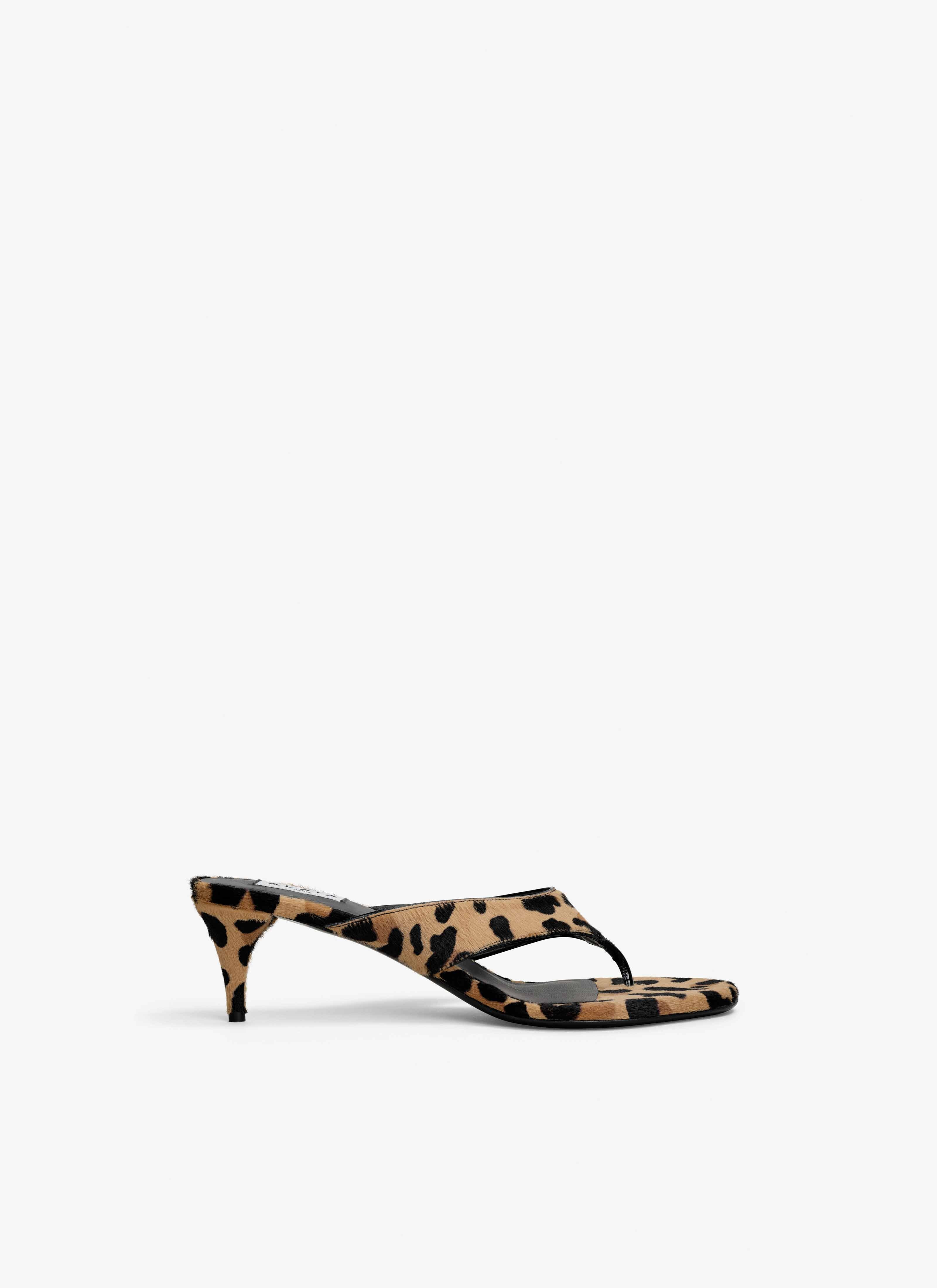 INFRADITO THONG MULES IN LEOPARD HAIRCALF - 1