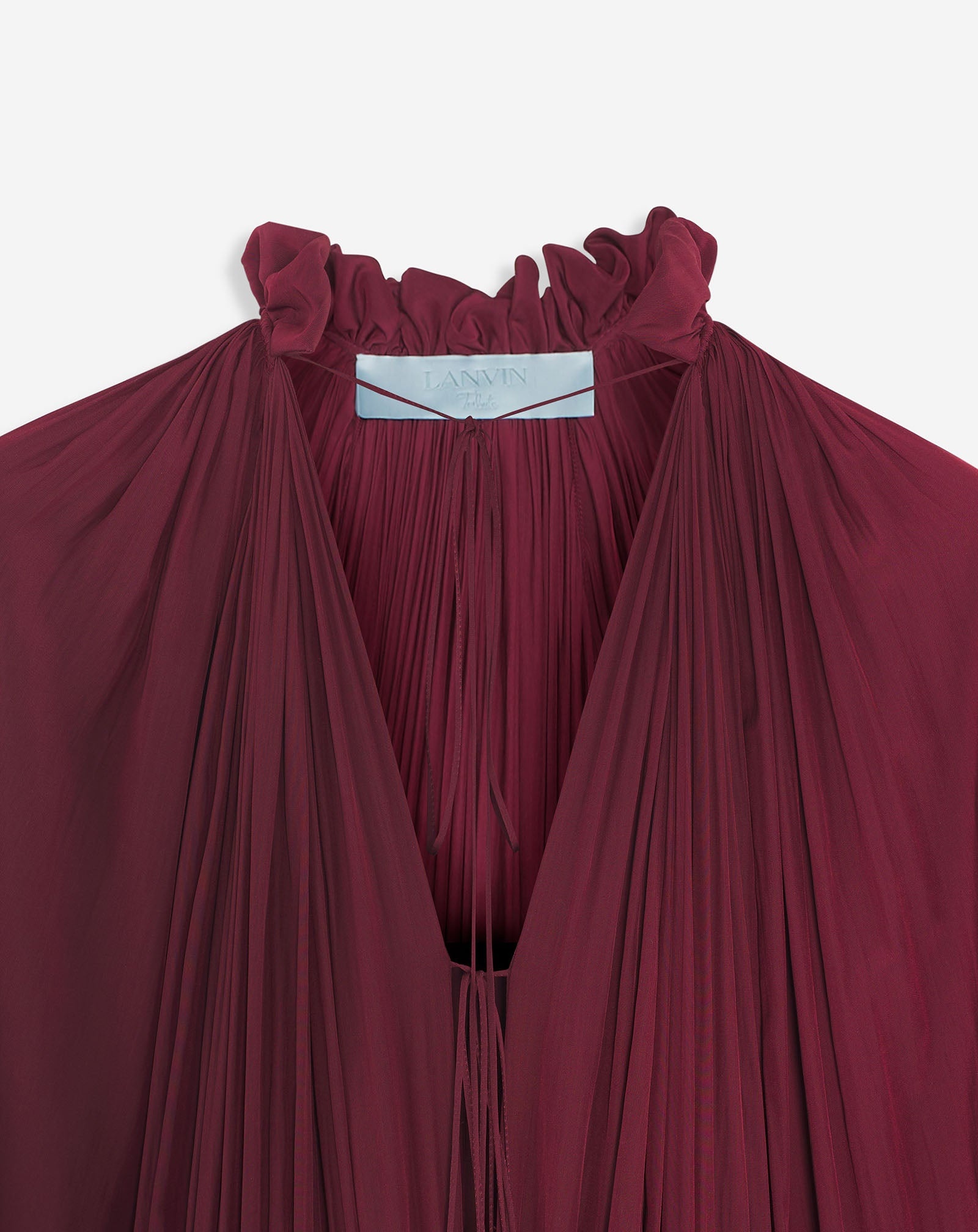 LONG RUFFLE DRESS IN CHARMEUSE - 7