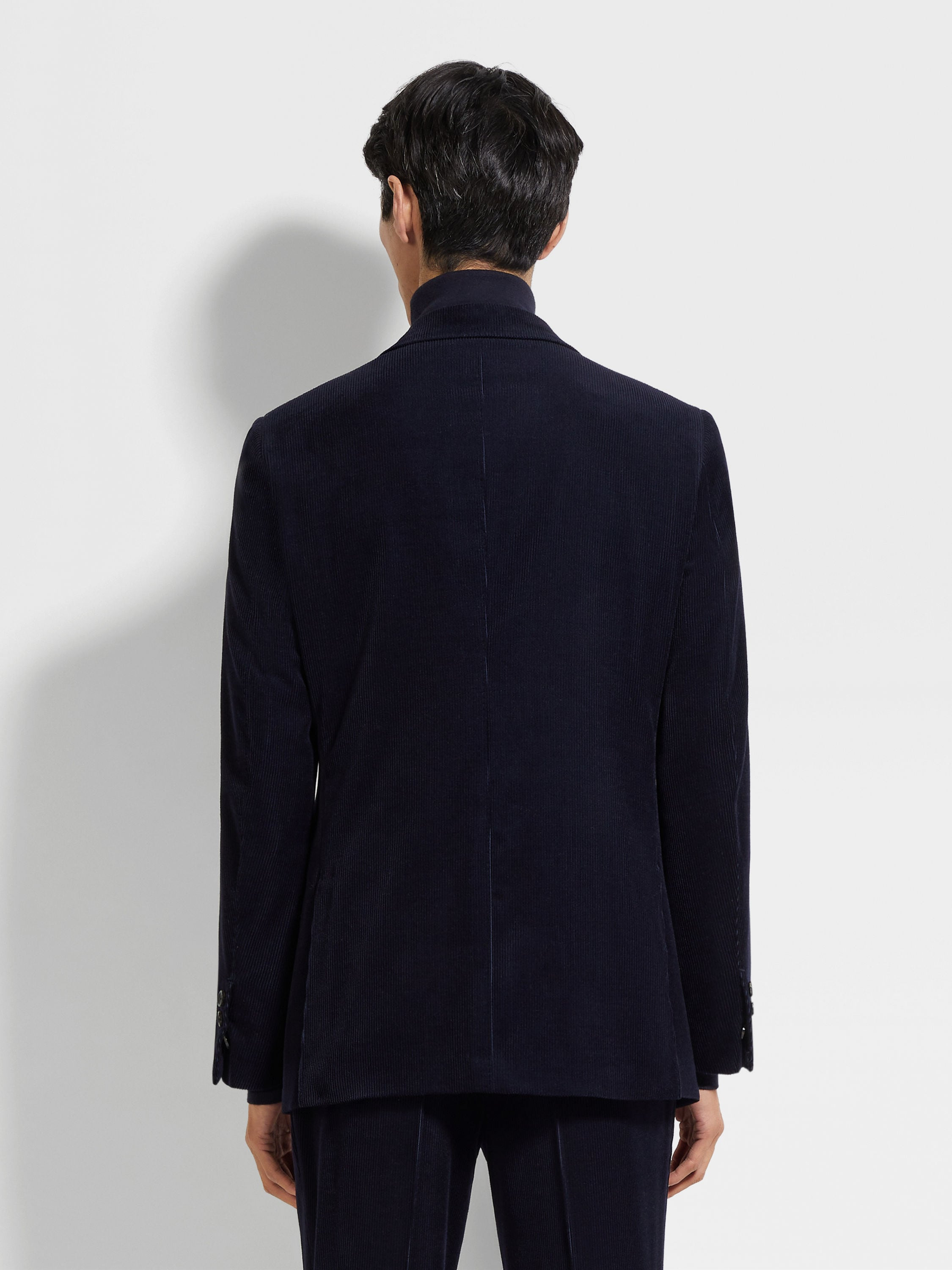 NAVY BLUE OASI CASHMERE BLEND JACKET - 5