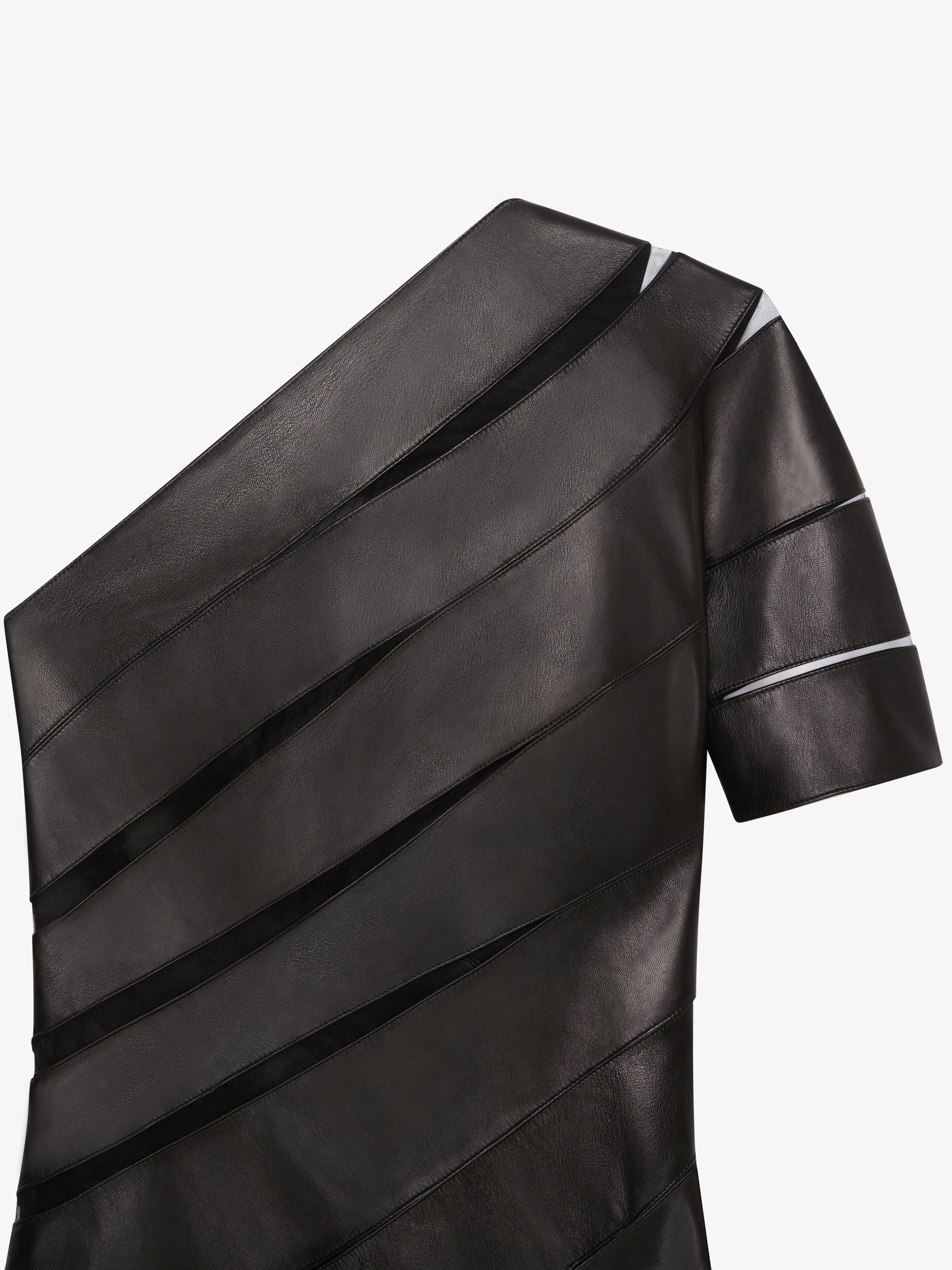ASYMMETRICAL DRESS WITH LEATHER BANDS - 5