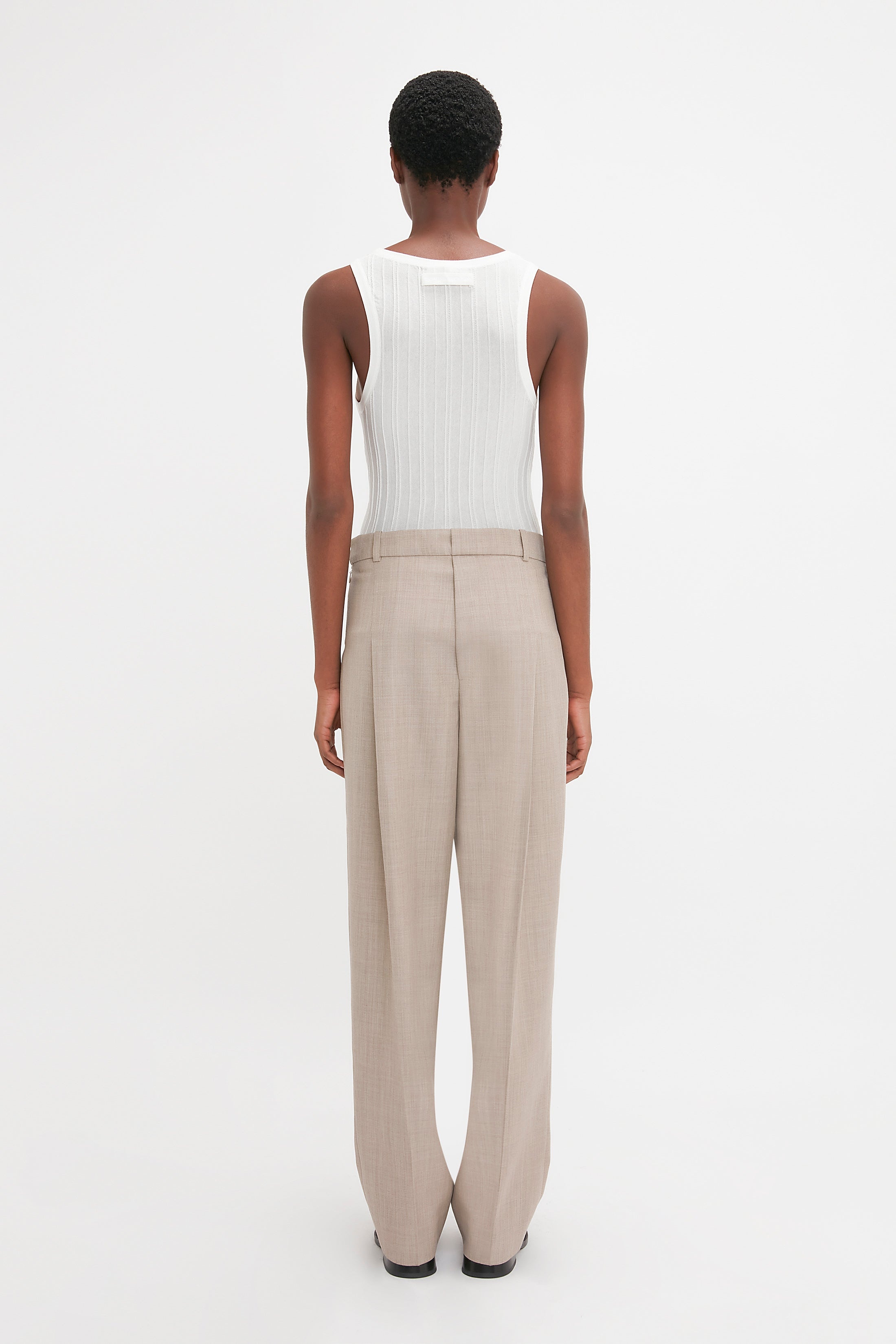 Reverse Front Trouser In Sesame - 4
