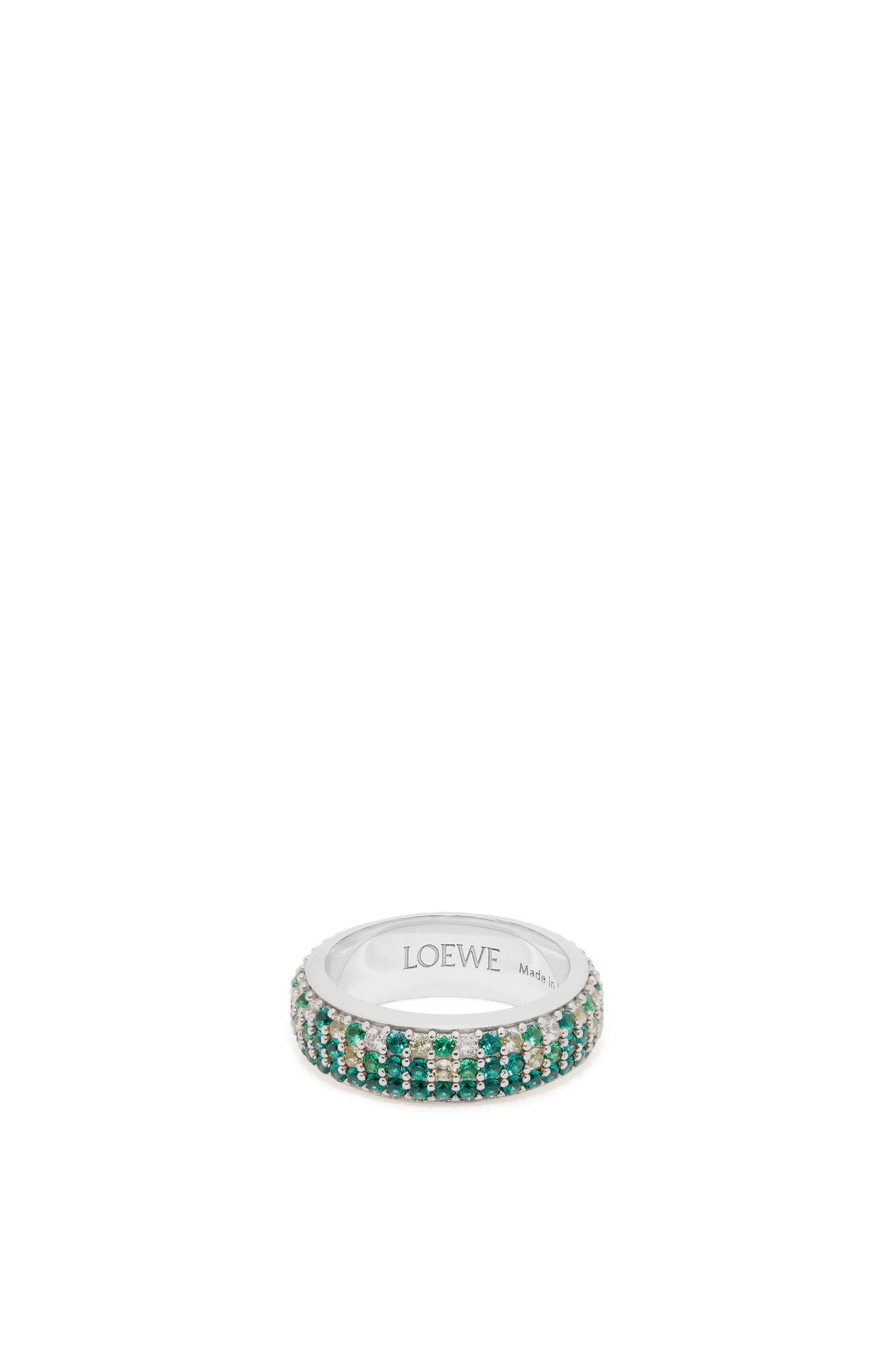 Thin Pavé ring in sterling silver and crystals - 1