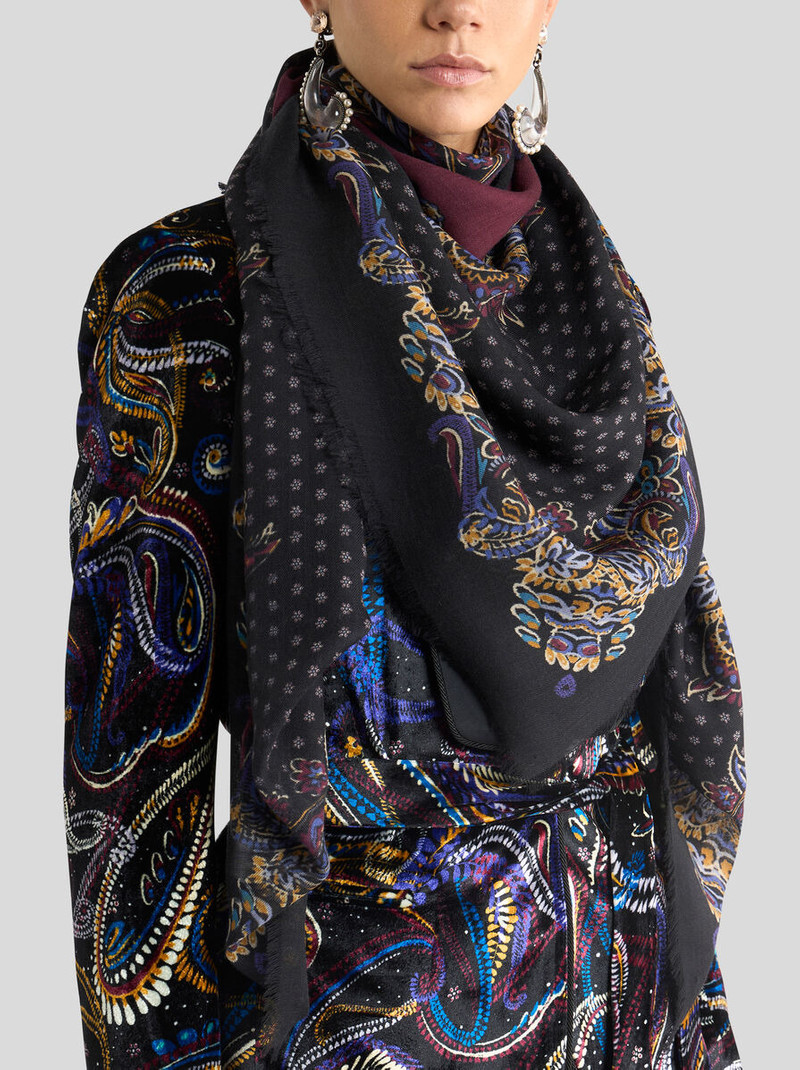 Etro FLORAL PAISLEY CASHMERE SHAWL outlook