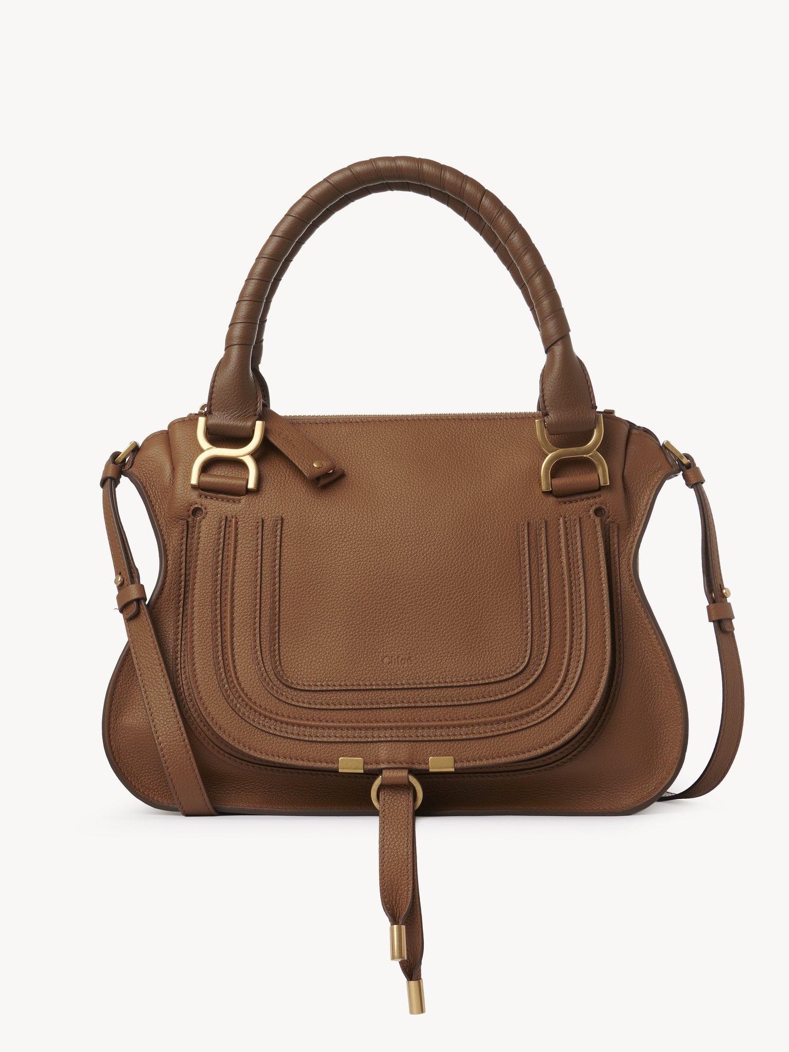 Marcie Small Studded Suede Tote Bag in Brown - Chloe