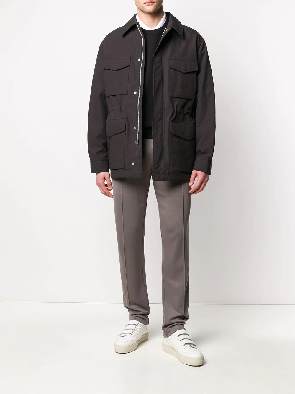 patch pocket bonded parka jacket - 2