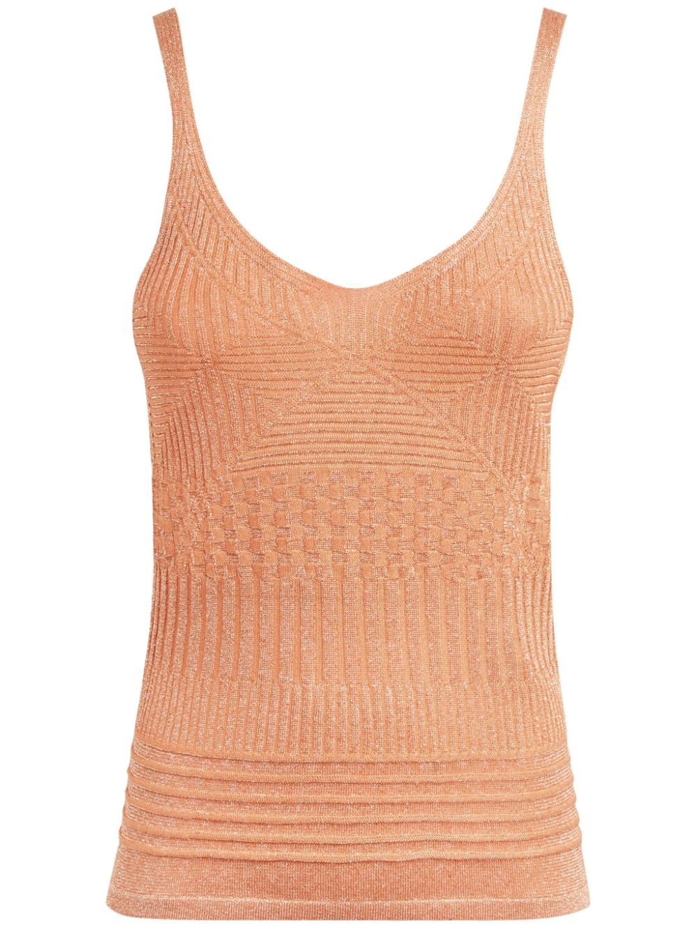 metallic knitted tank top - 1