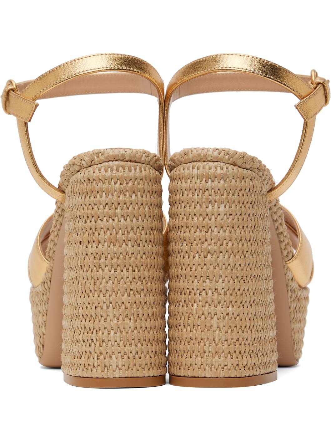 Gold Bebe Heeled Sandals - 2