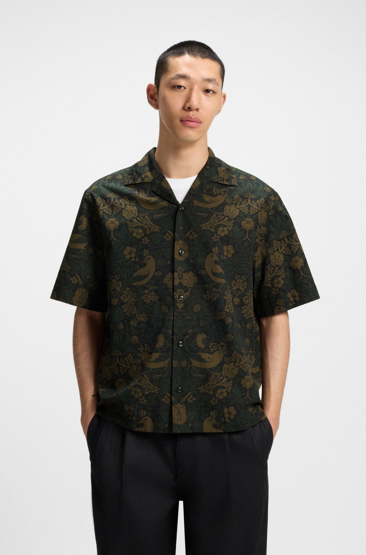 OVERSIZE-FIT SHIRT IN PRINTED COTTON POPLIN - 2
