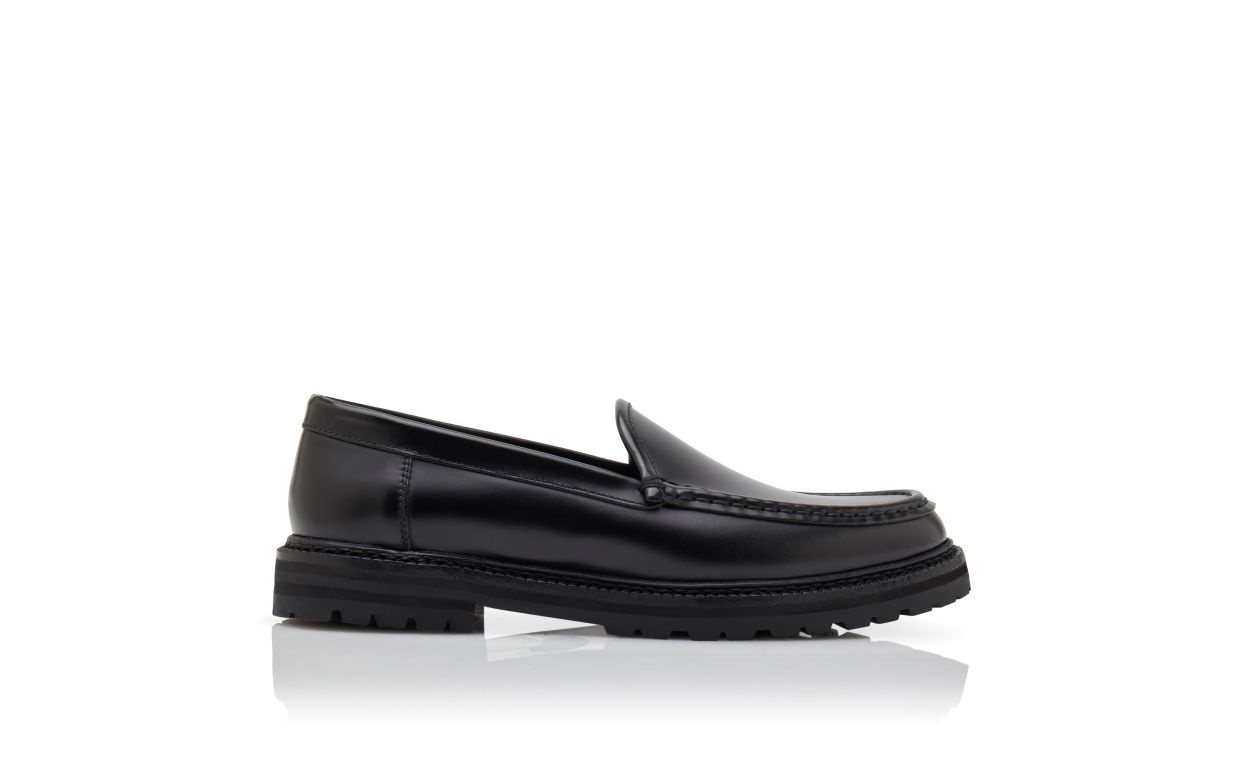 Black Calf Leather Loafers - 1