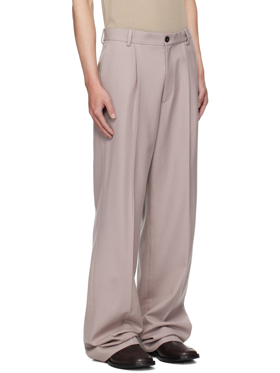 Purple Pleated Trousers - 2