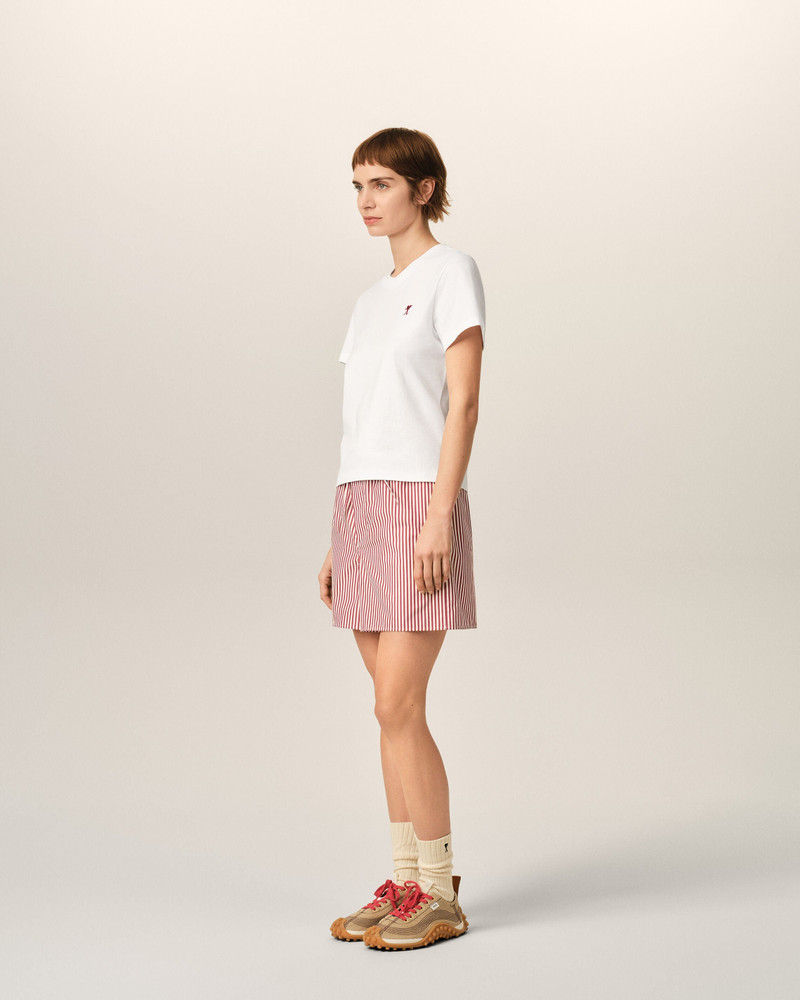 WHITE COTTON T-SHIRT WITH AMI DE COEUR ARROW 6
