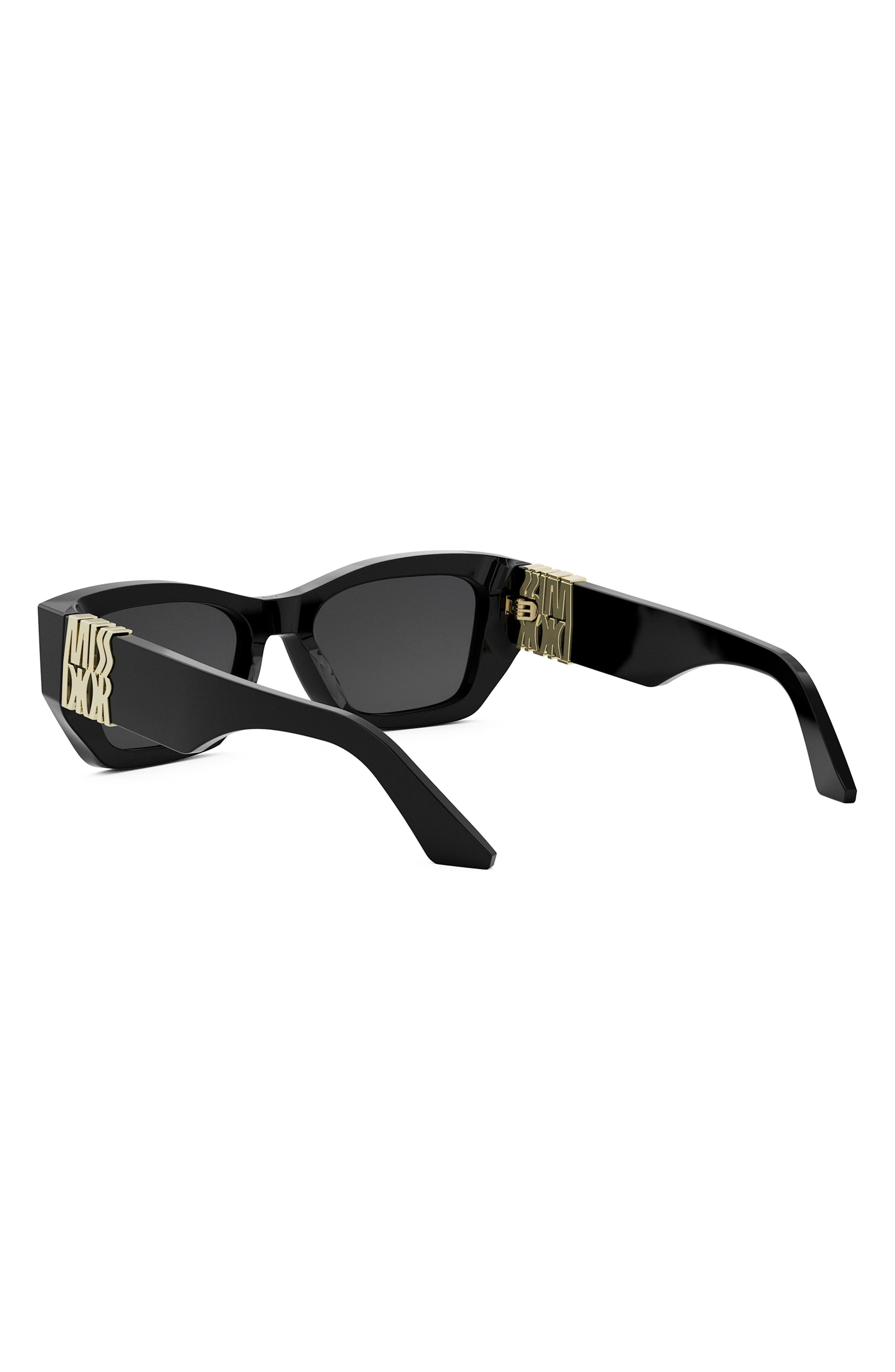 MissDior S1I 55mm Square Sunglasses in Shiny Black /Smoke at Nordstrom - 7