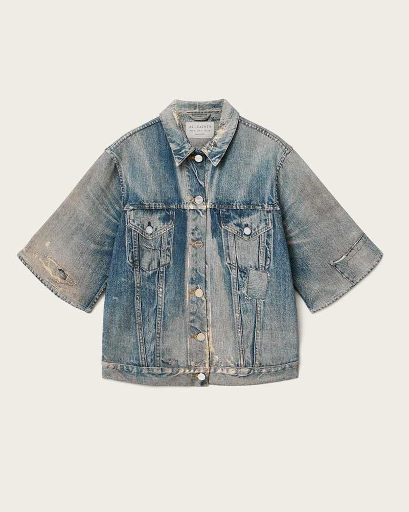 JUNI TERRY SHORT SLEEVE ILLUSION OF DENIM SHIRT 1