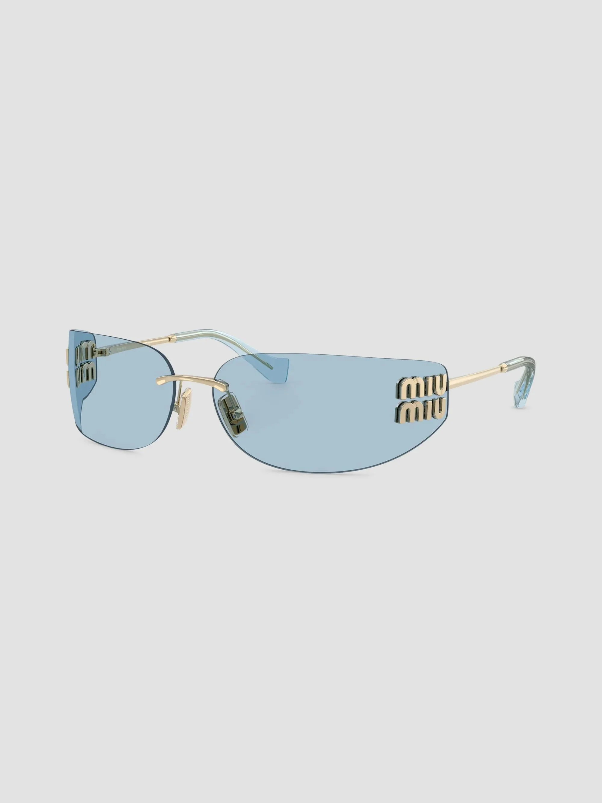Women's 75MM Shield Sunglasses - Blue Gold - 1