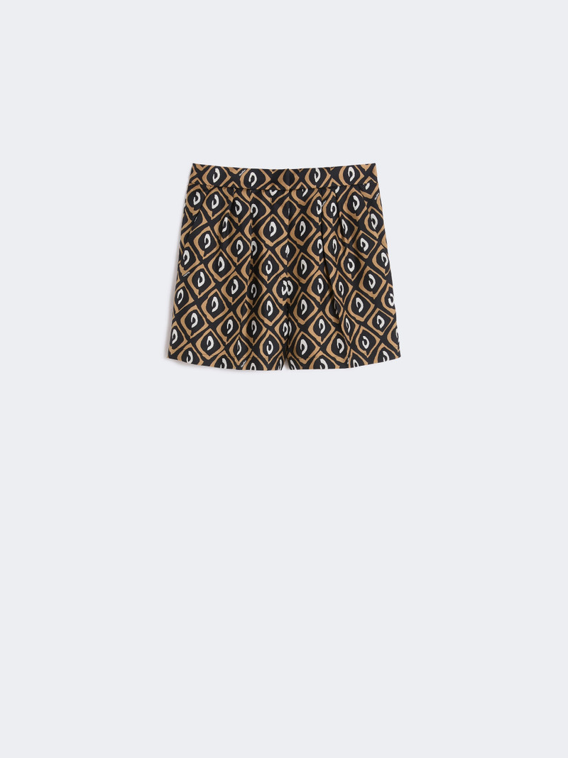QUINOA Printed silk shorts - BLACK 1
