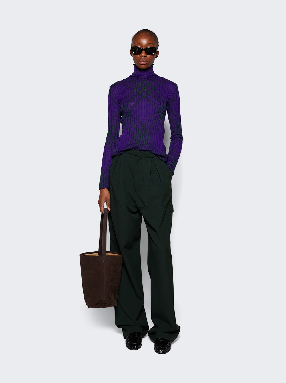 Check Mohair Blend Sweater Royal - 2