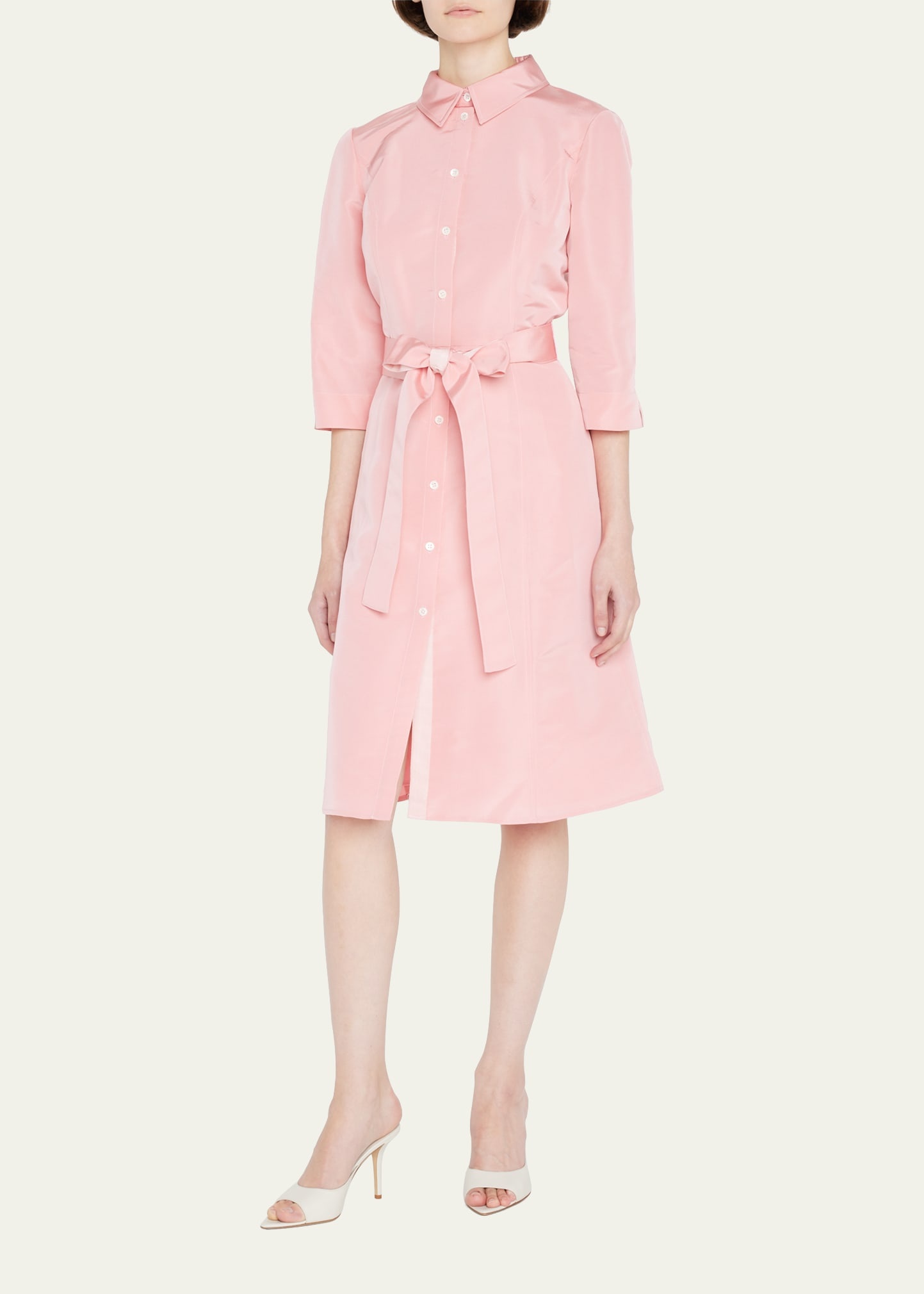 Faille 3/4-Sleeve Shirtdress - 4