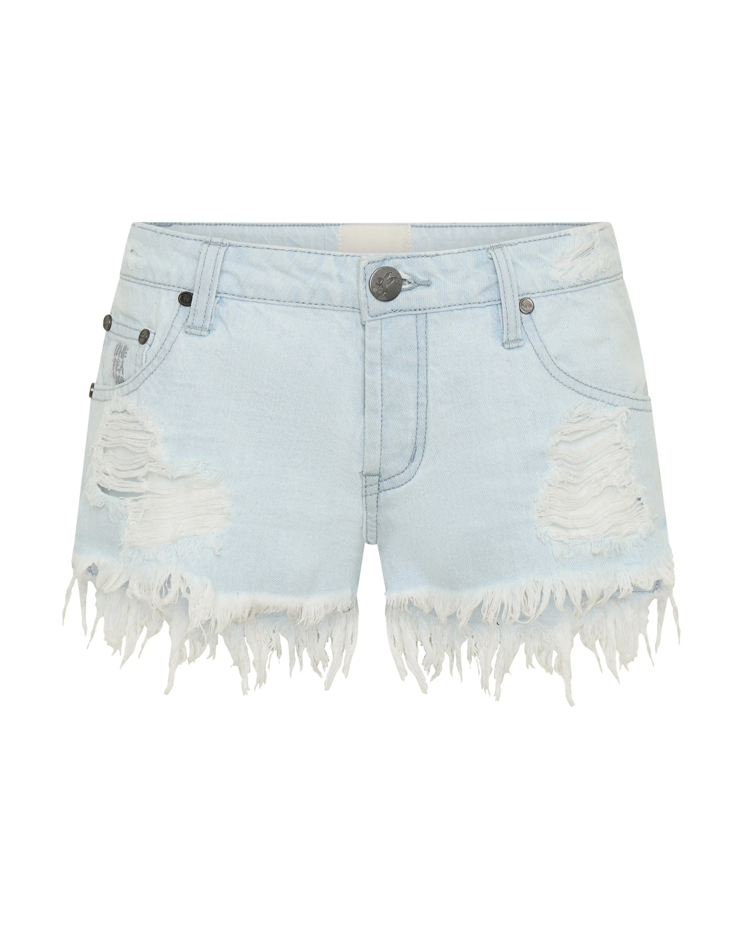 Dukes Low Waist Mini Denim Shorts - Xanthe - 1
