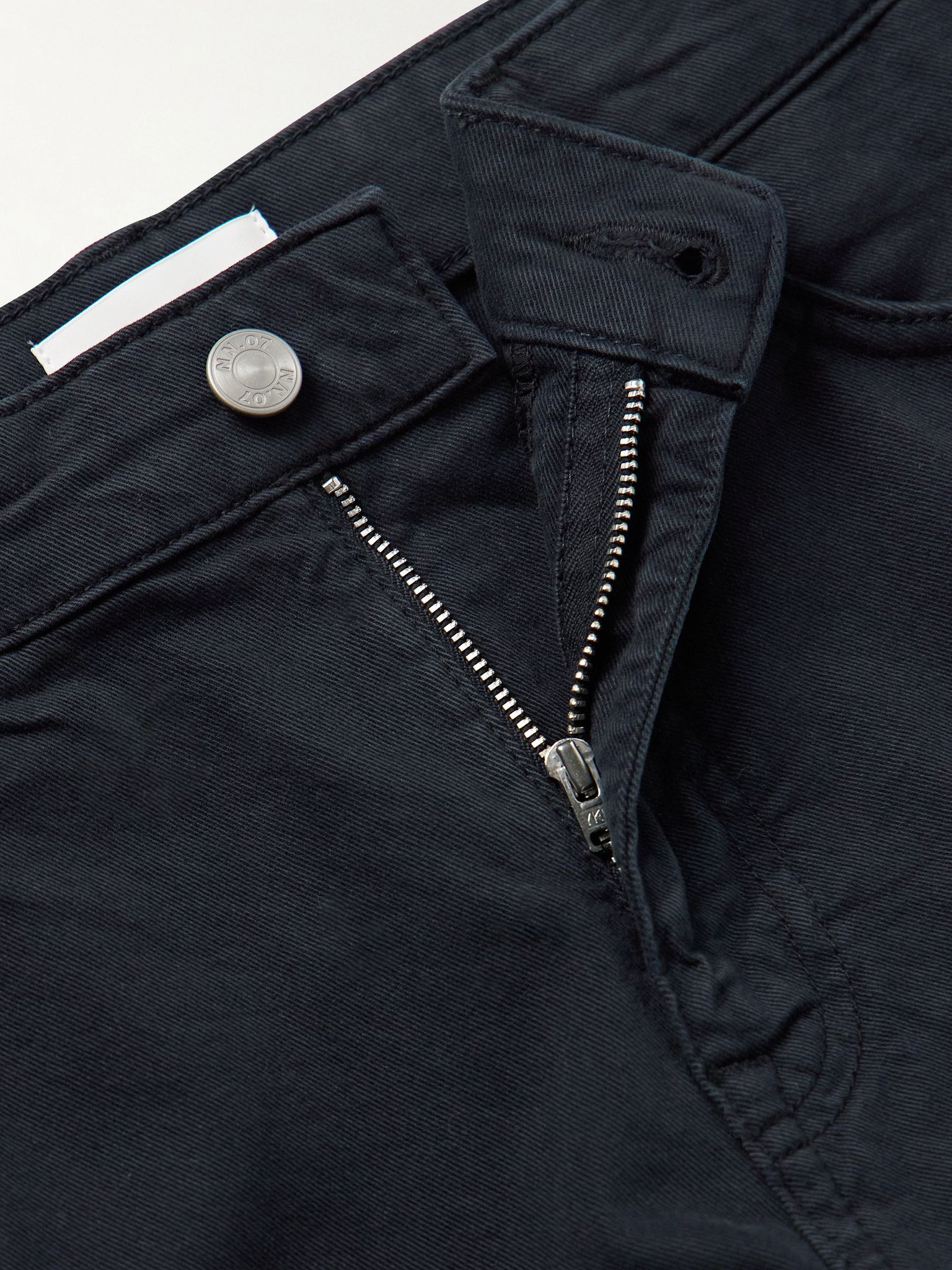 Tony 1923 Slim-Fit Garment-Dyed Organic Cotton-Blend Twill Trousers Midnight blue - 6