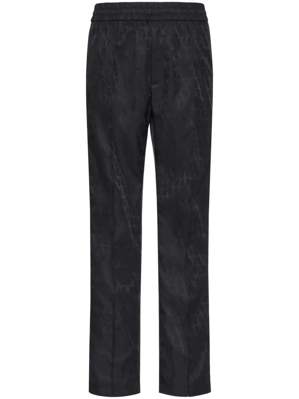 Nylon trousers with all-over toile iconographe motif - 1
