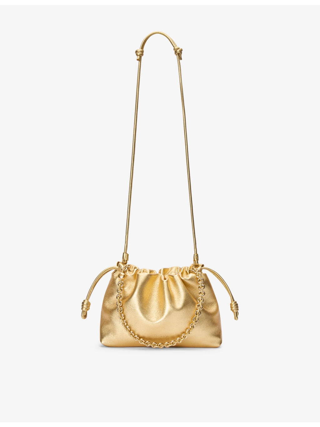 Flamenco Metallic Medium Leather Shoulder Bag - 4
