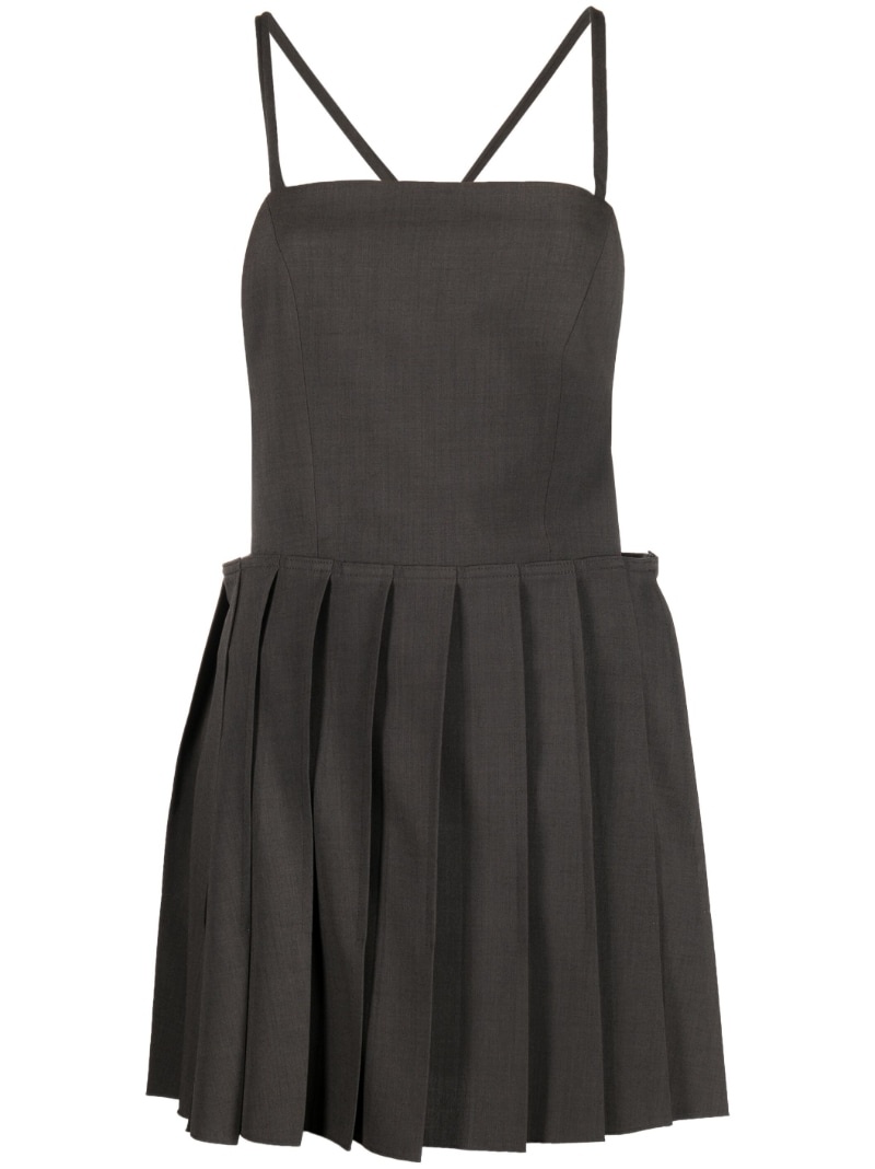 [LOW CLASSIC] / ☆ 23FW PLEATED MINI DRESS / CHARCOAL LOW CLASSIC] / ☆ 23FW PLEATED MINI DRESS / CHARCOAL