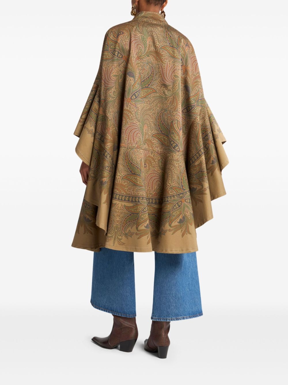 paisley-print cape - 2