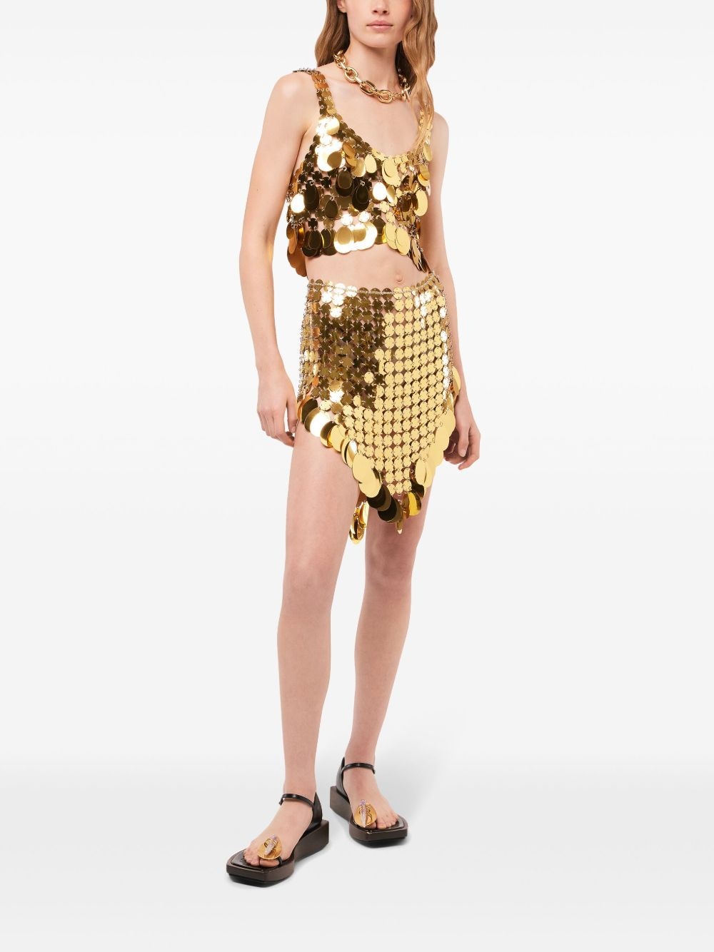 sequinned cropped top - 2