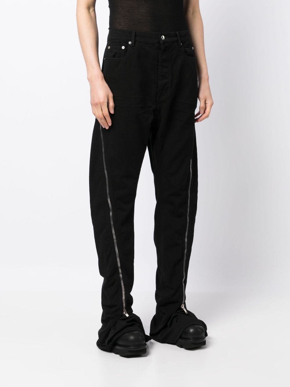 expandable-sides zipped trousers - 3