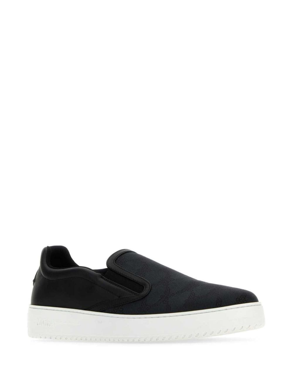 monogram-print leather sneakers - 2