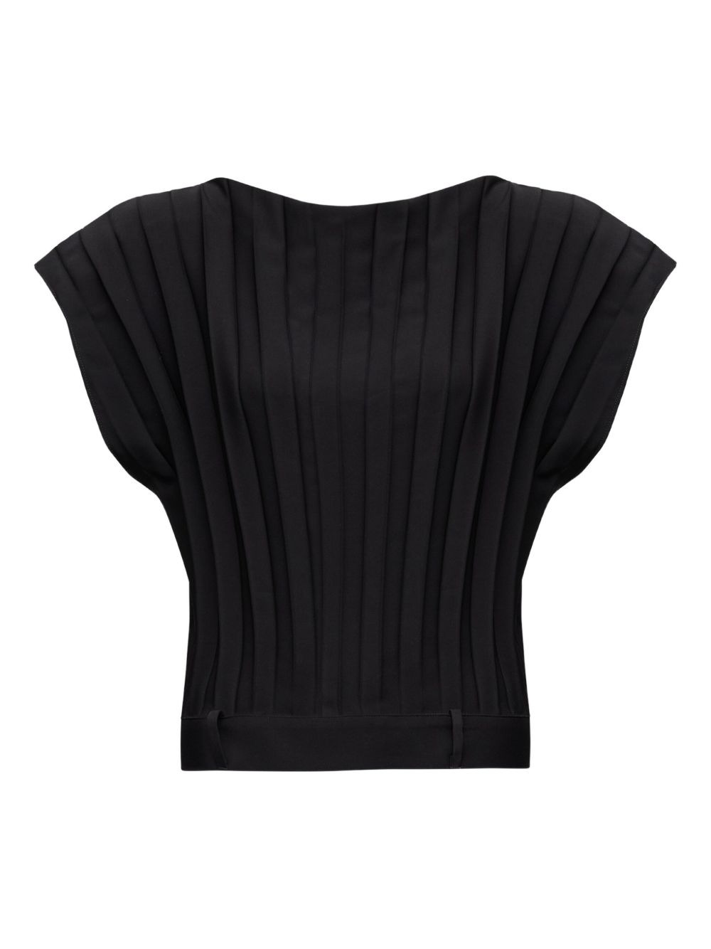 pleated short-sleeved top - 1