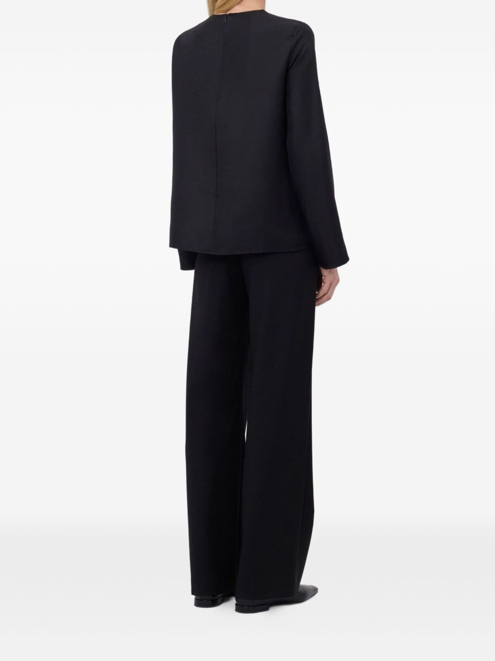 draped ornament-detail blouse - 4