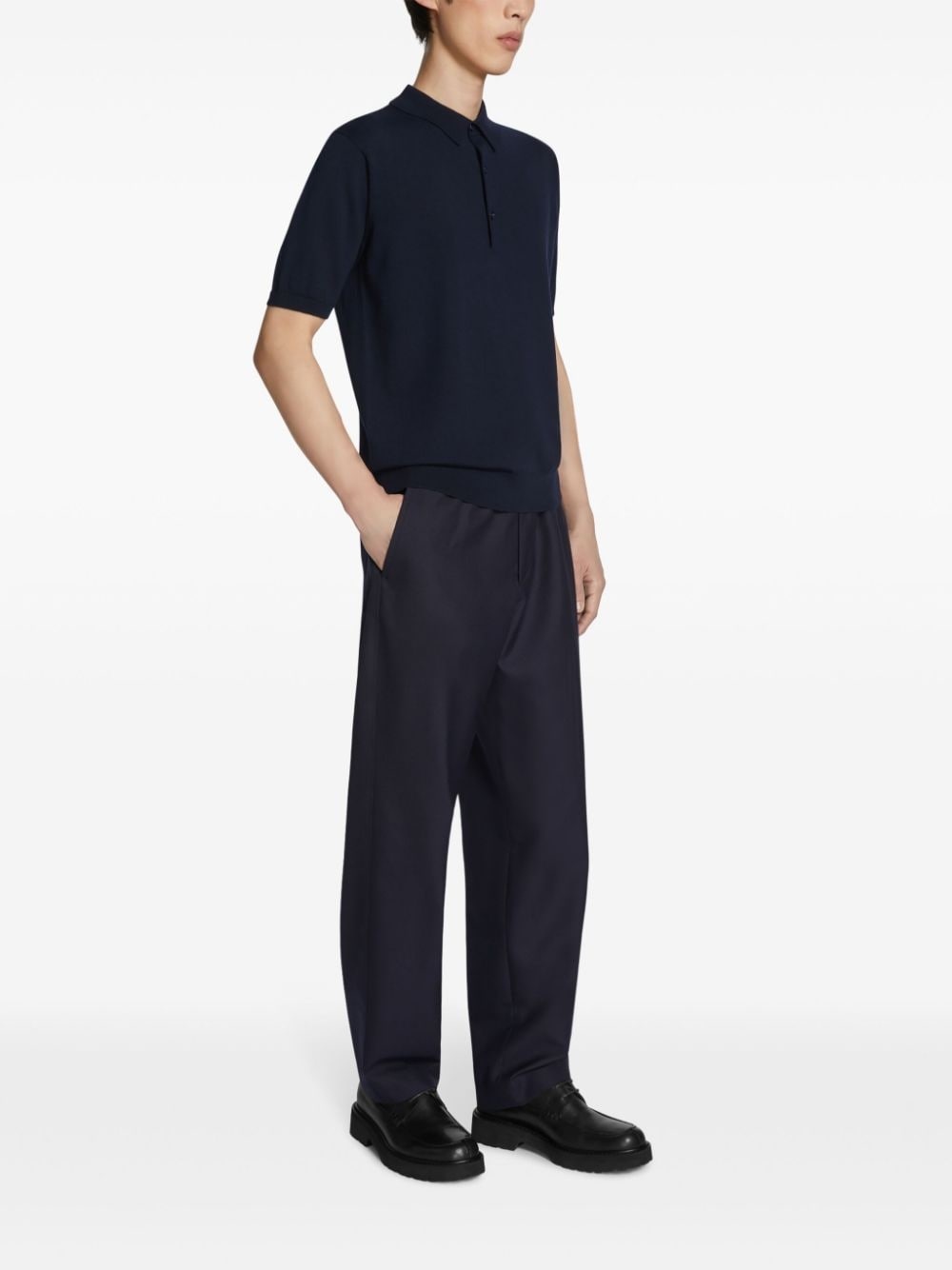 short-sleeve merino-wool polo shirt - 3