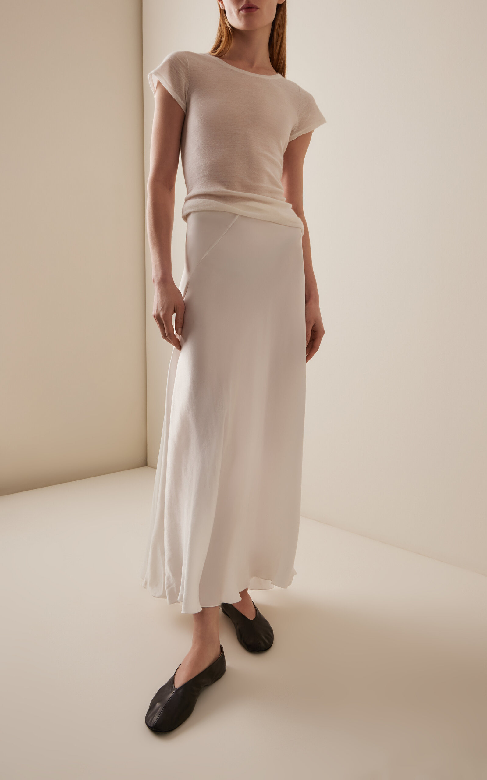 Luce Cupro Maxi Skirt white - 2