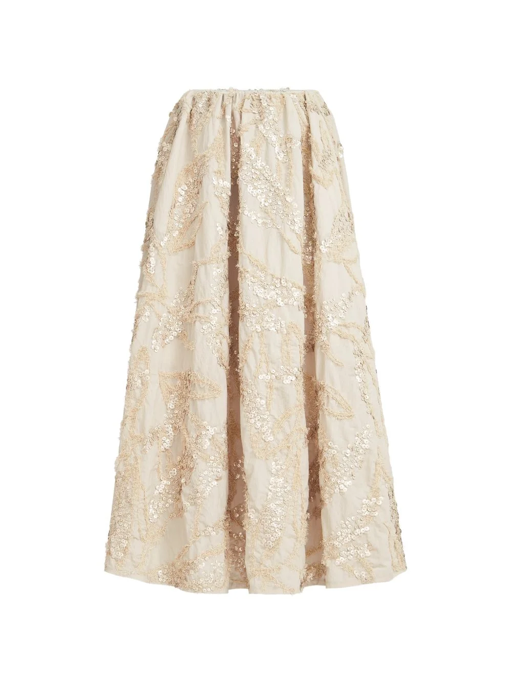 techno cotton poplin skirt with dazzling seabed embroidery - 1