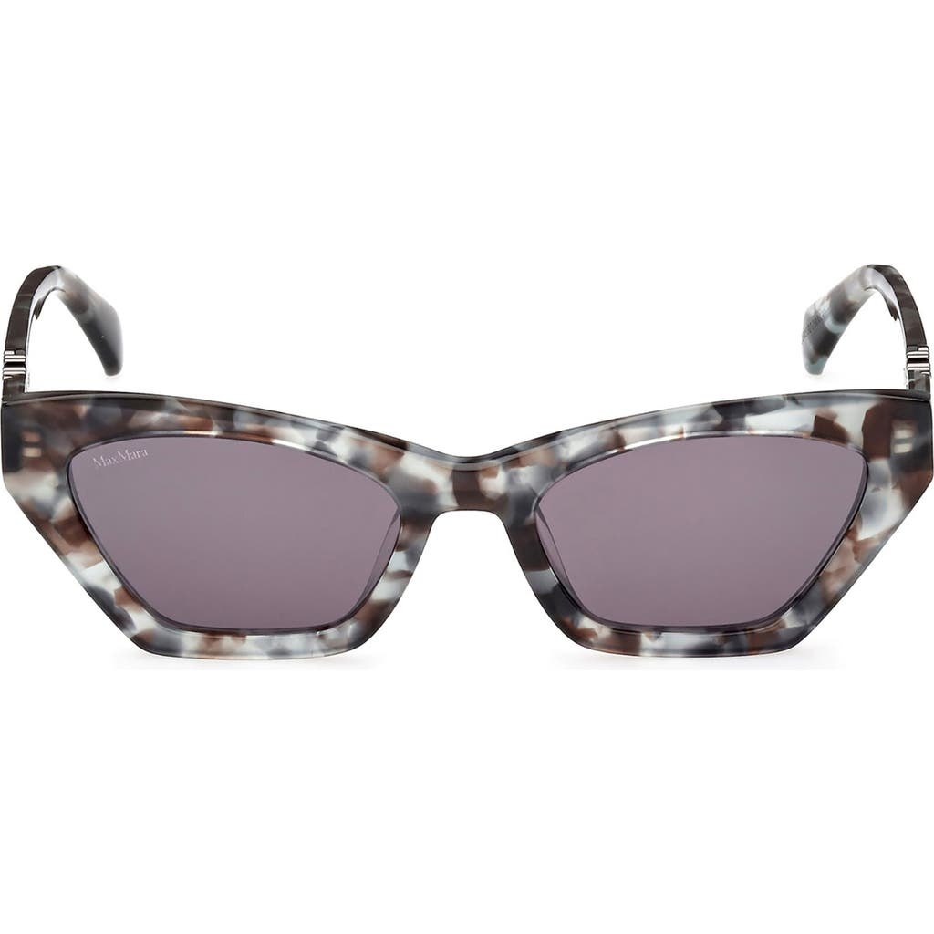 Max Mara 52mm Cat Eye Sunglasses in Coloured Havana/Smoke Mirror at Nordstrom - 1