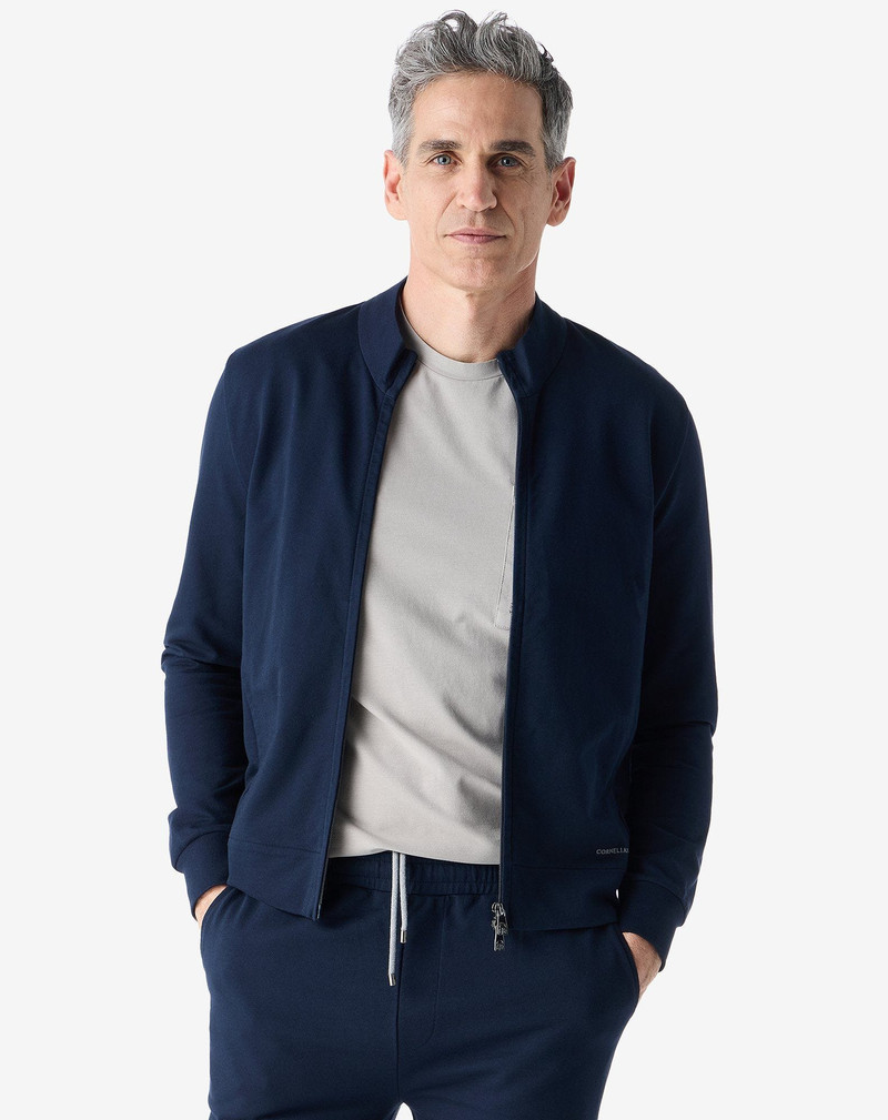 CORNELIANI Beige full-zip light cotton sweatshirt outlook