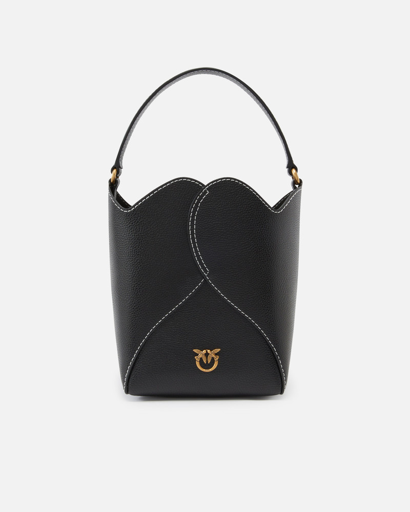 HEART MINI LEATHER BUCKET BAG WITH SHOULDER STRAP 1