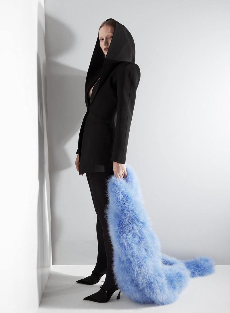 MUGLER black hooded tailored jacket outlook