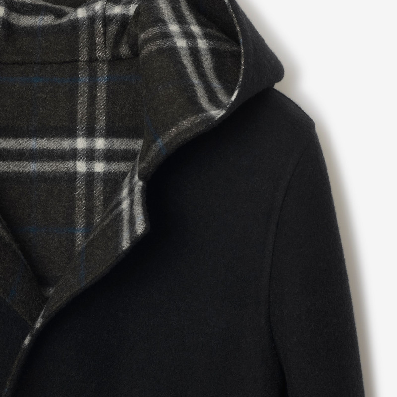 Reversible Wool Hooded Wrap Coat 7