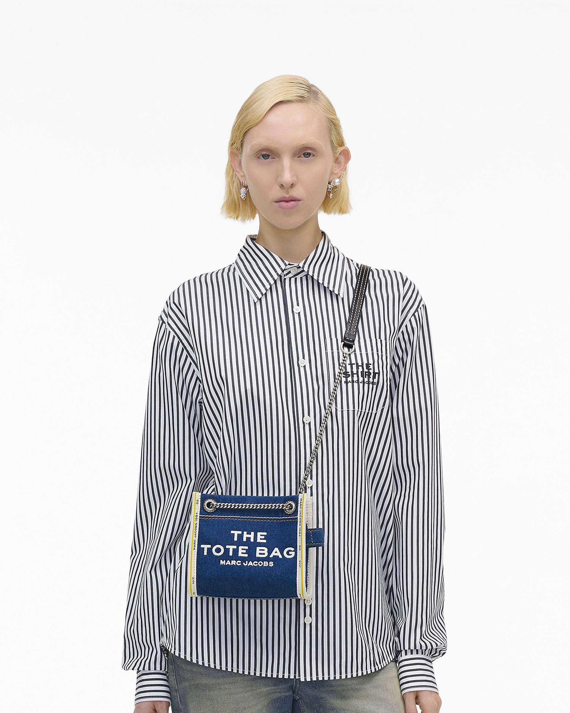 THE DENIM CHAIN CROSSBODY TOTE BAG - 2