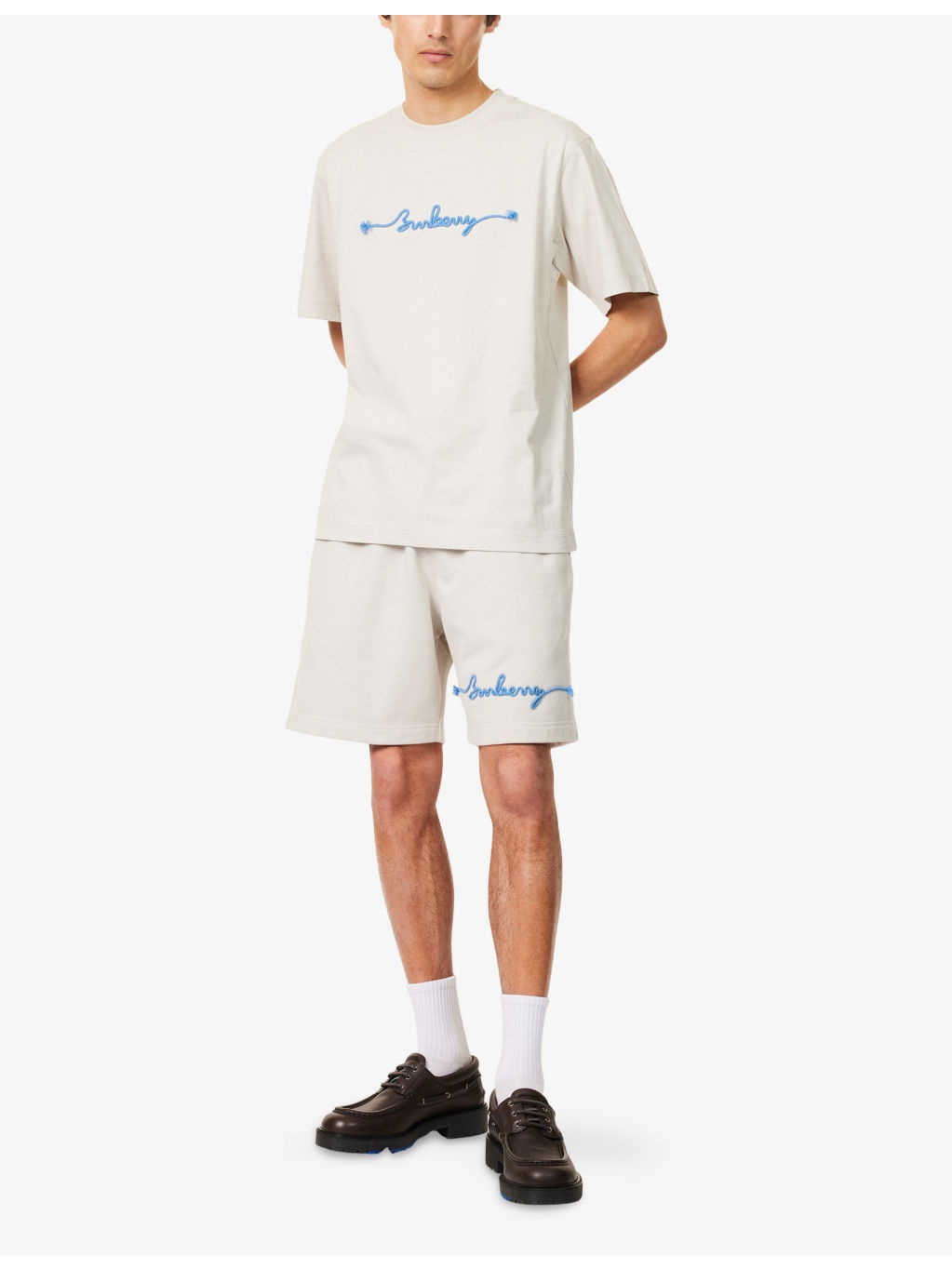 Knot Logo-Text Crewneck Cotton T-Shirt - 2