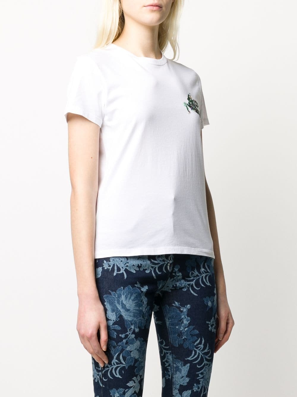 floral embroidered T-shirt - 3