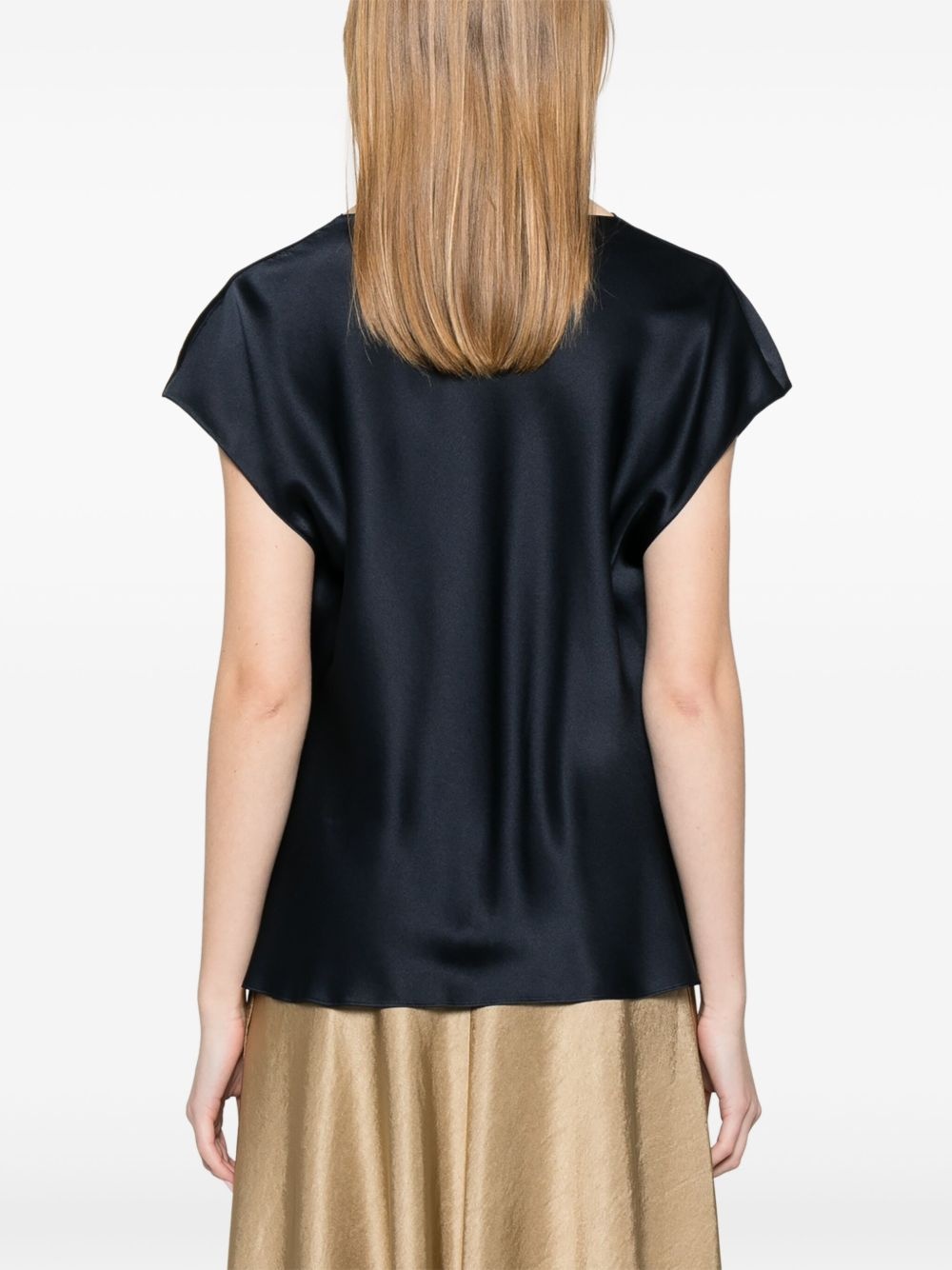 cowl-neck silk blouse - 4