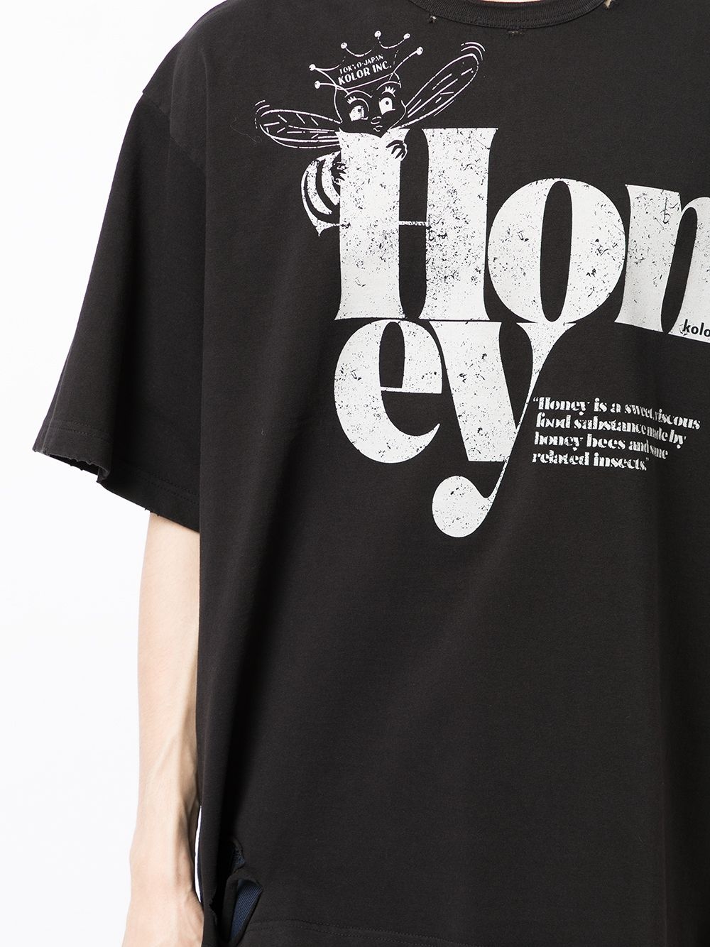 honey-print T-shirt - 5