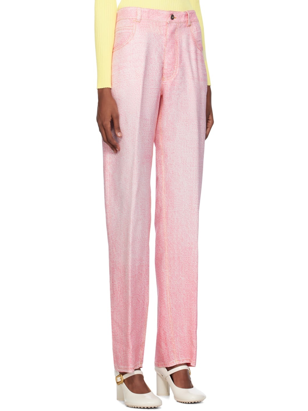 Pink & White Printed Trousers - 2